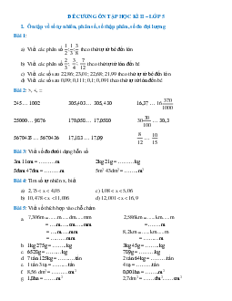 Đề cương ôn tập học kì 2 môn Toán lớp 5