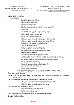 Đề khảo sát chất lượng Ngữ văn 2023 THPT Nguyễn Viết Xuân lần 3 (có đáp án)