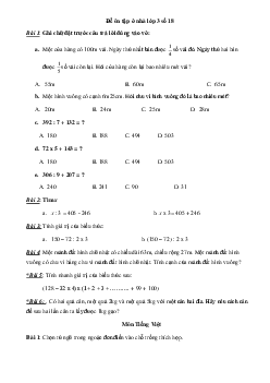 Đề ôn tập ở nhà lớp 3 số 18 - (Ngày 21/3)
