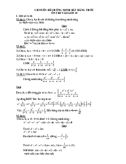 Hướng dẫn giải một số bài toán bất đẳng thức ôn thi vào lớp 10