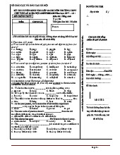 Đề thi tuyển sinh vào lớp 10 Chuyên Anh Amsterdam Hà Nội