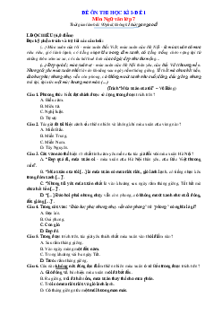 Đề ôn thi HK1 Ngữ văn 7 CTST- Đề 1