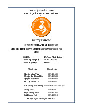 Bài tập nhóm: Thái độ và sự hài lòng trong công việc môn Hành vi tổ chức | Học viện Ngân hàng