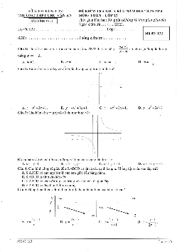 Đề giữa kì 1 Toán 12 năm 2023 – 2024 trường THPT Chu Văn An – Kon Tum