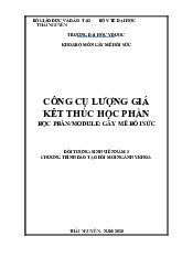 Công Cụ Đánh Giá Học Phần Gây Mê Hồi Sức môn Gây mê hồi sức | Trường Đại Học Thái Nguyên