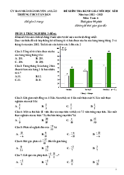 Đề cuối học kỳ 2 Toán 6 năm 2022 – 2023 trường THCS Tân Dân – Hải Phòng