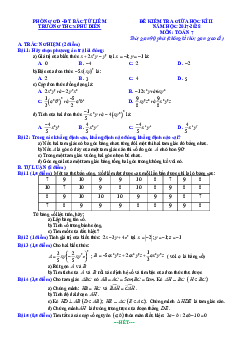 Đề kiểm tra giữa học kì 2 Toán 7 năm 2017 – 2018 trường THCS Phú Diễn – Hà Nội