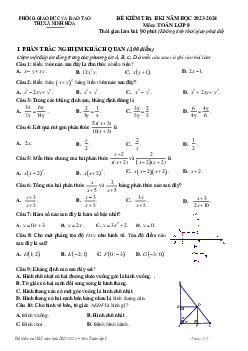 Đề học kì 1 Toán 8 năm 2023 – 2024 phòng GD&ĐT Ninh Hòa – Khánh Hòa