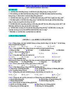Đề cương vật lí 10 giữa học kỳ 2 năm học 2021-2022 (có đáp án)