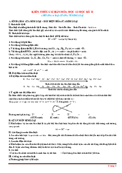Kiến thức cơ bản hóa học 12 học kỳ II (có lời giải)