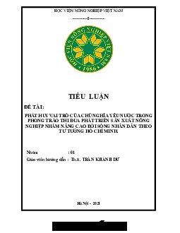 Tiểu luận Tư Tưởng Hồ Chí Minh về xóa đói giảm nghèo của các dân tộc thiểu số ở Việt Nam.