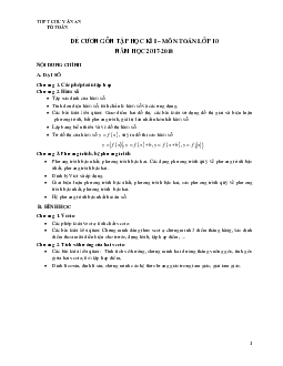 Đề cương ôn tập HK1 môn Toán 10 năm học 2017 – 2018 trường THPT Chu Văn An – Hà Nội