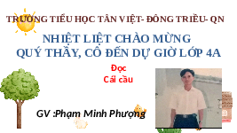 Giáo án điện tử  Tiếng Việt 4 KNTT -  Kết Nối Tri Thức:  TUẦN 30- BÀI 22- CÁI CẦU.