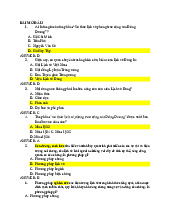 Câu hỏi trắc nghiệm LSĐ. Trường Đại học Nguyễn Tất Thành