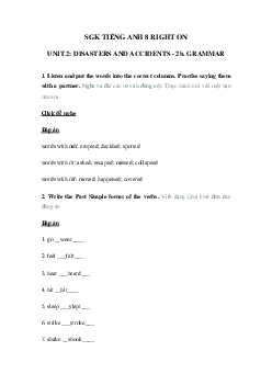 Tiếng Anh 8 Unit 2 2b Grammar trang 26 27