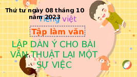 Giáo án điện tử Tiếng Việt 4 Tập làm văn Chân trời sáng tạo: Lập dàn ý cho bài văn thuật lại một sự việc