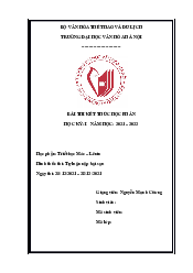 Bài thi kết thúc học phần - Triết học Mác Lênin | Trường Đại học Văn hóa Hà Nội