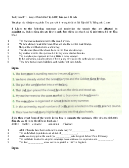 Giải bài tập SBT Test yourself 1 Tiếng Anh lớp 12 chương trình mới