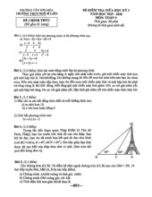 Đề giữa học kỳ 1 Toán 9 năm 2025 – 2026 trường THCS Ngô Sĩ Liên – TP HCM