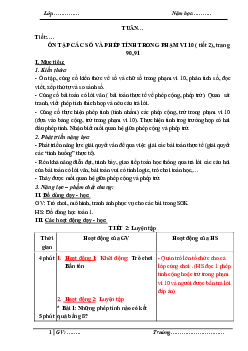 Bài 33 | Giáo án học kì 2 | Toán 1| Kết nối tri thức với cuộc sống