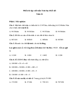 Bài tập cuối tuần Toán lớp 4 Kết nối tri thức - Tuần 16 (Cơ bản)