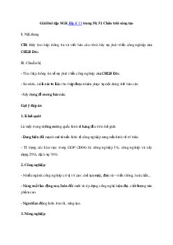 Giải Địa lí 11 Bài 11: Thực hành Tìm hiểu sự phát triển công nghiệp của Cộng hòa Liên Bang Đức | Chân trời sáng tạo