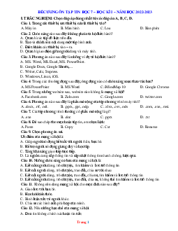 Đề cương ôn thi HK1 tin học 7 năm 2022-2023