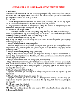 Chuyên đề Kĩ năng làm bài văn thuyết minh bồi dưỡng HSG Ngữ văn 7