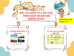 Bài giảng điện tử Địa lí 6 Bài 2 Chân trời sáng tạo: Kí hiệu và chú giải trên một số bản đồ thông dụng