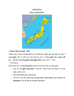 Lịch Sử 12 bài 8: Nhật Bản