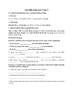 Câu điều kiện loại 1 lớp 9