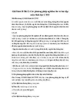 Giải Sinh 10 Bài 2: Các phương pháp nghiên cứu và học tập môn Sinh học | Chân trời sáng tạo
