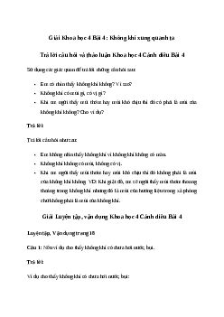 Giải Khoa học lớp 4 Bài 4: Không khí xung quanh ta | Cánh diều