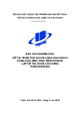 Báo cáo nghiên cứu Phân tích sự hài lòng của khách hàng (Học sinh, sinh viên) Khi mua laptop tại chuỗi cửa hàng Thegioididong - Nghiên cứu marketing | Đại học Mở Thành phố Hồ Chí Minh