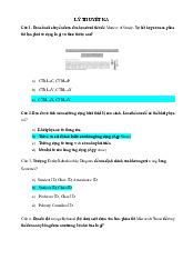 TOP 43 câu hỏi trắc nghiệm môn Tin học đại cương / Trường Đại học Kinh tế - Tài chính thành phố Hồ Chí Minh
