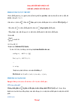 Phương pháp giải toán về phân số tối giản Toán 6 (có lời giải chi tiết)