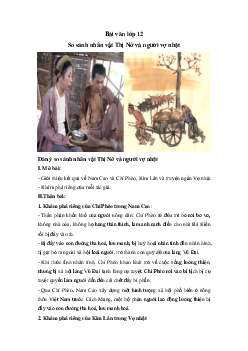 So sánh nhân vật Thị Nở và người vợ nhặt | Văn mẫu lớp 12