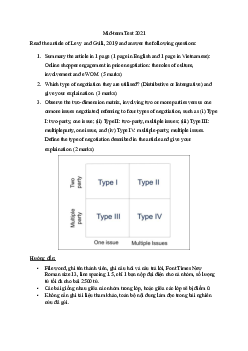 Mid-term Test 2021 học phần Tiếng anh cơ bản