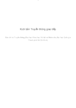 Kịch bản Truyền thông giao tiếp | Báo chí và truyền thông | Đại học Khoa học Xã hội và Nhân văn, Đại học Quốc gia Thành phố HCM