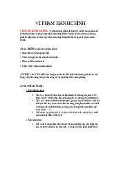 Vi phạm hành chính và phân tích trách nhiệm pháp lý pháp luật đại cương | Đại học Văn Lang