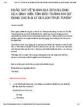 Khảo sát về sự hài lòng khi sử dụng các đại lý du lịch trực tuyến | Quản trị lữ hành | Đại học Tôn Đức Thắng