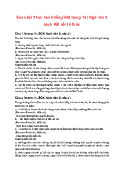 Soạn bài Thực hành tiếng Việt trang 14 | Ngữ văn 8 sách Kết nối tri thức