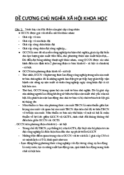 Đề cương ôn tập môn Chủ nghĩa xã hội khoa học