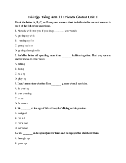 Giải Bài tập Tiếng Anh 11 Unit 1 | Friends Global