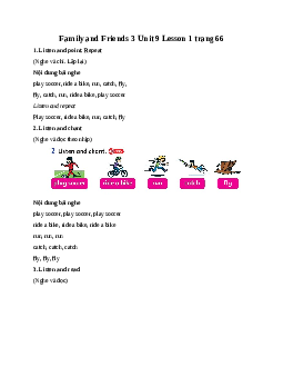 Family and Friends 3 Unit 9 He can run Lesson 1 trang 66