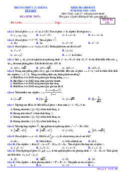 Đề kiểm tra Giải tích 12 chương 4 năm 2018 – 2019 trường Cây Dương – Kiên Giang