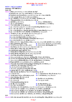 Đề cương ôn thi môn Lý 11 HK2 trắc nghiệm và tự luận năm 2022