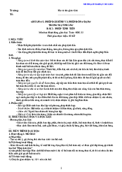 Bài 2: Phép tịnh tiến | Giáo án Chuyên đề Toán 11 Kết nối tri thức