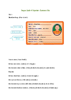 Giải Tiếng Anh lớp 4 Starter: Lesson Six | Family and Friends