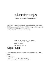 Bài tiểu luận Vận dụng tư tưởng HCM về các đức tính Nhân, Nghĩa, Trí, Dũng để phân tích về một số biểu hiện trong văn hóa ứng xử của cộng đồng mạng (CĐM) ở nước ta hiện nay. |Trường Đại học Kinh doanh và Công nghệ Hà Nội